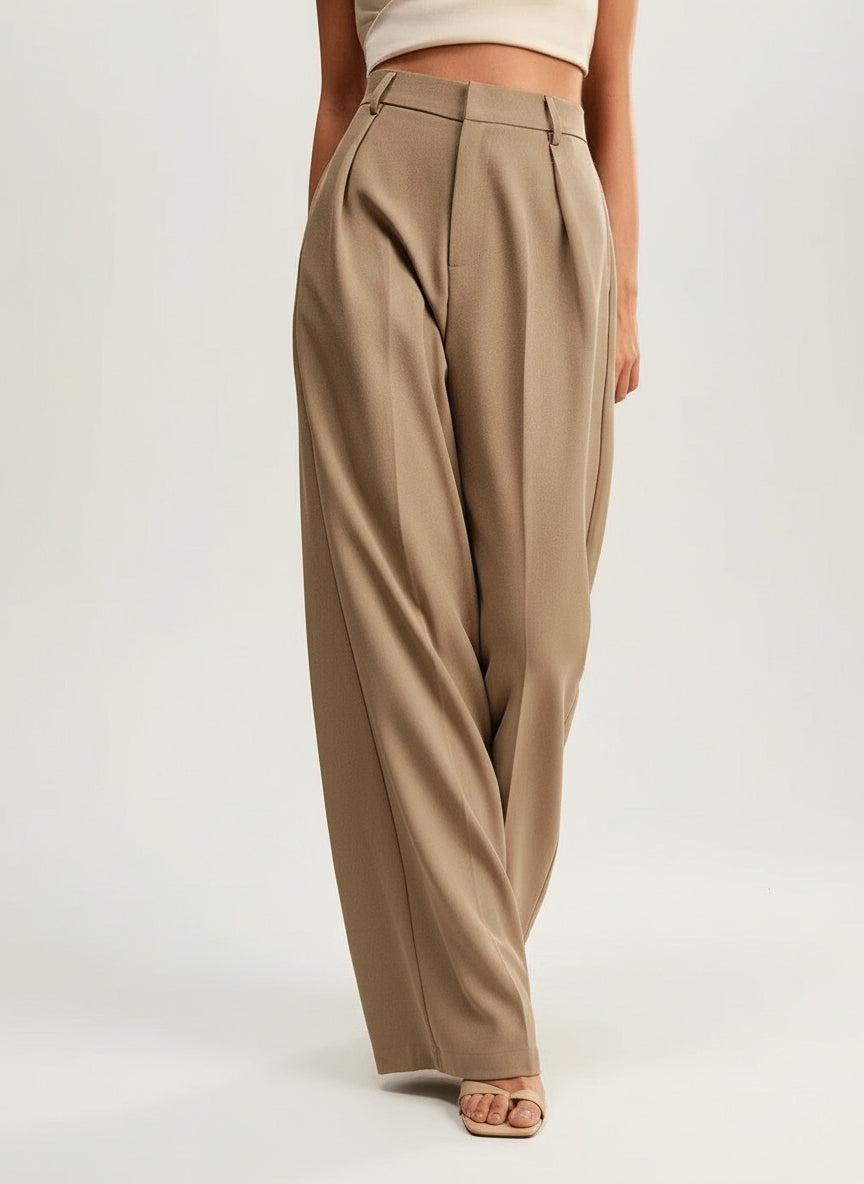 Elegante Marlenehose Damen mit hohem Bund und weitem Bein