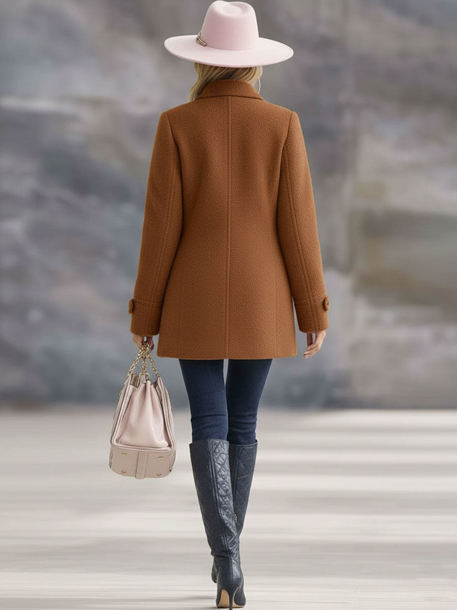 Fleece Jacket with Zip Front and Stand Collar