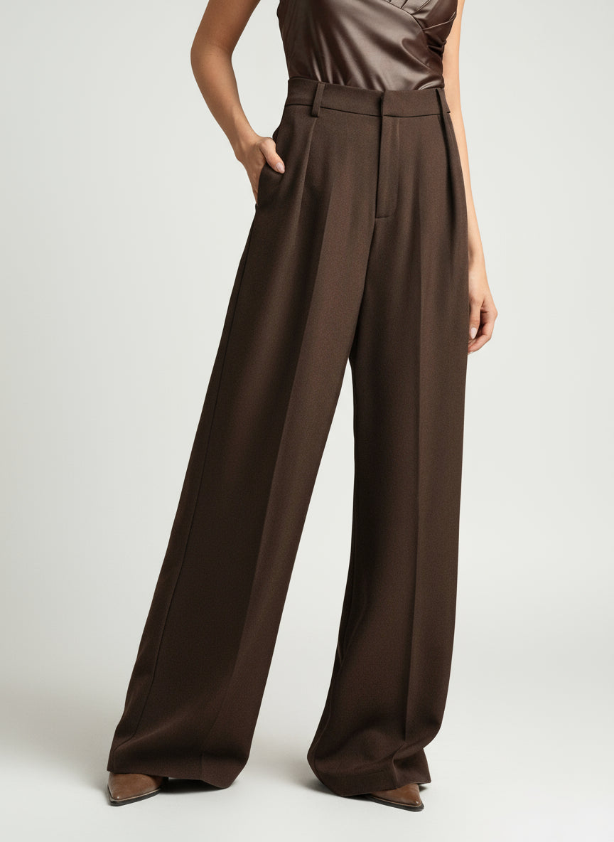 Elegante Marlenehose Damen mit hohem Bund und weitem Bein